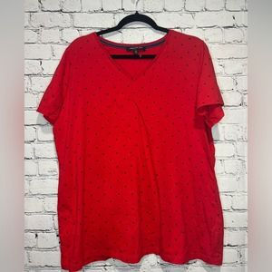 Jones New York Red Short Sleeve Tee